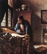 VERMEER VAN DELFT, Jan The Geographer qr oil painting